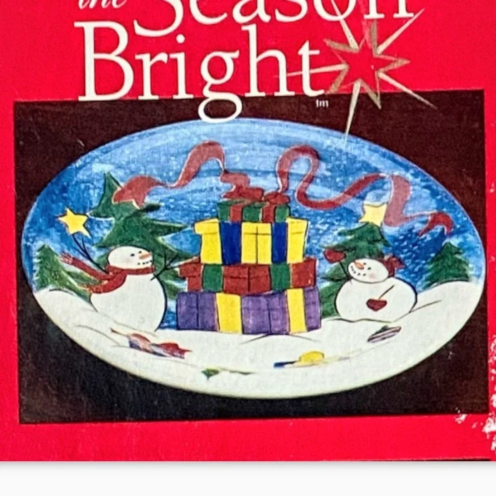 NIB Make the Season Bright Hand Painted 8” Salad/Dessert Plates - Picture 4 of 14